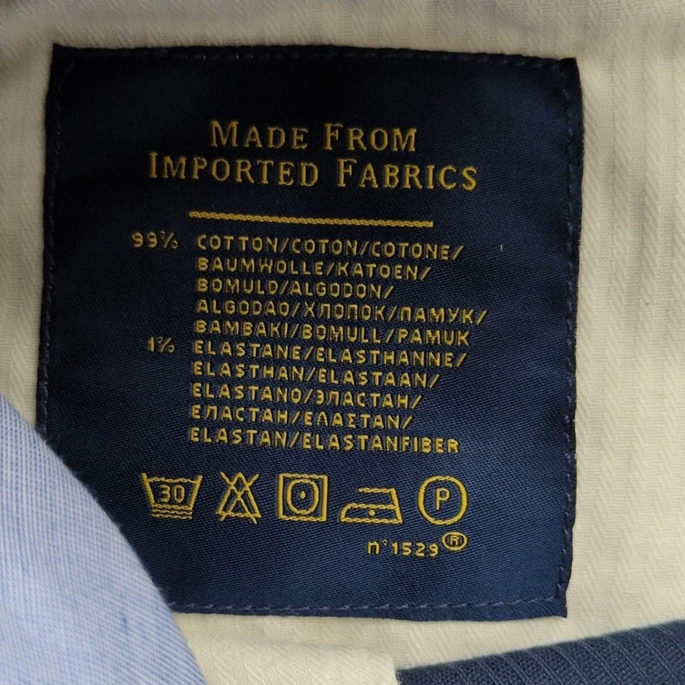 Polo Ralph Lauren Pants Mens 34x30 Blue Navy Corduroy Straight Stretch Classic